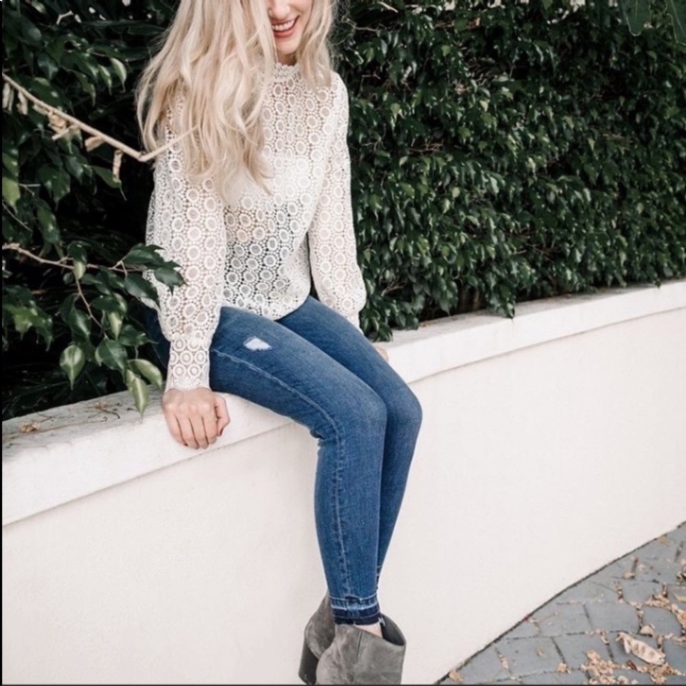 Spanx distressed ankle skinny jeans